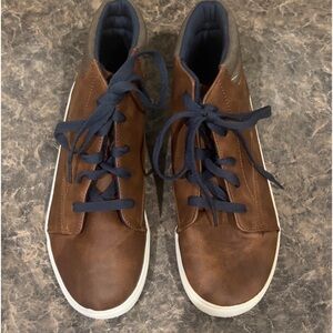 Wonder Nation Boys Shoes  Boots Lace Up Brown Size 6 Non Marking Fabric Upper